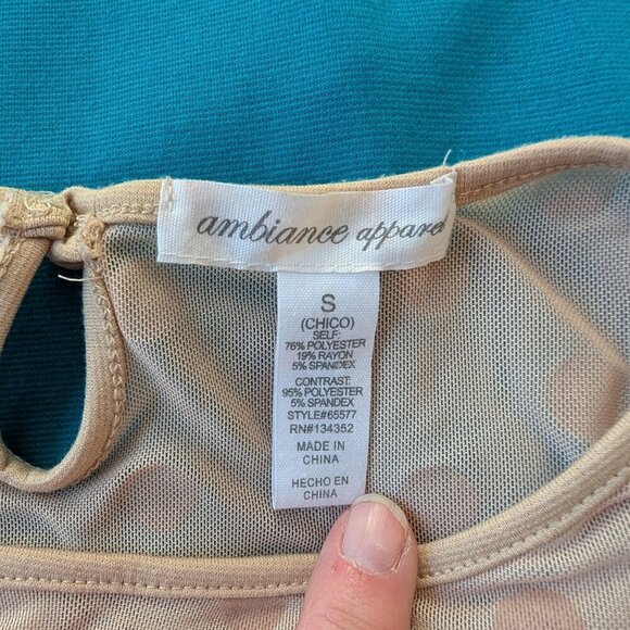 Lot of 3 Ambiance Apparel crop tops cream and teal EUC - Picture 8 of 9